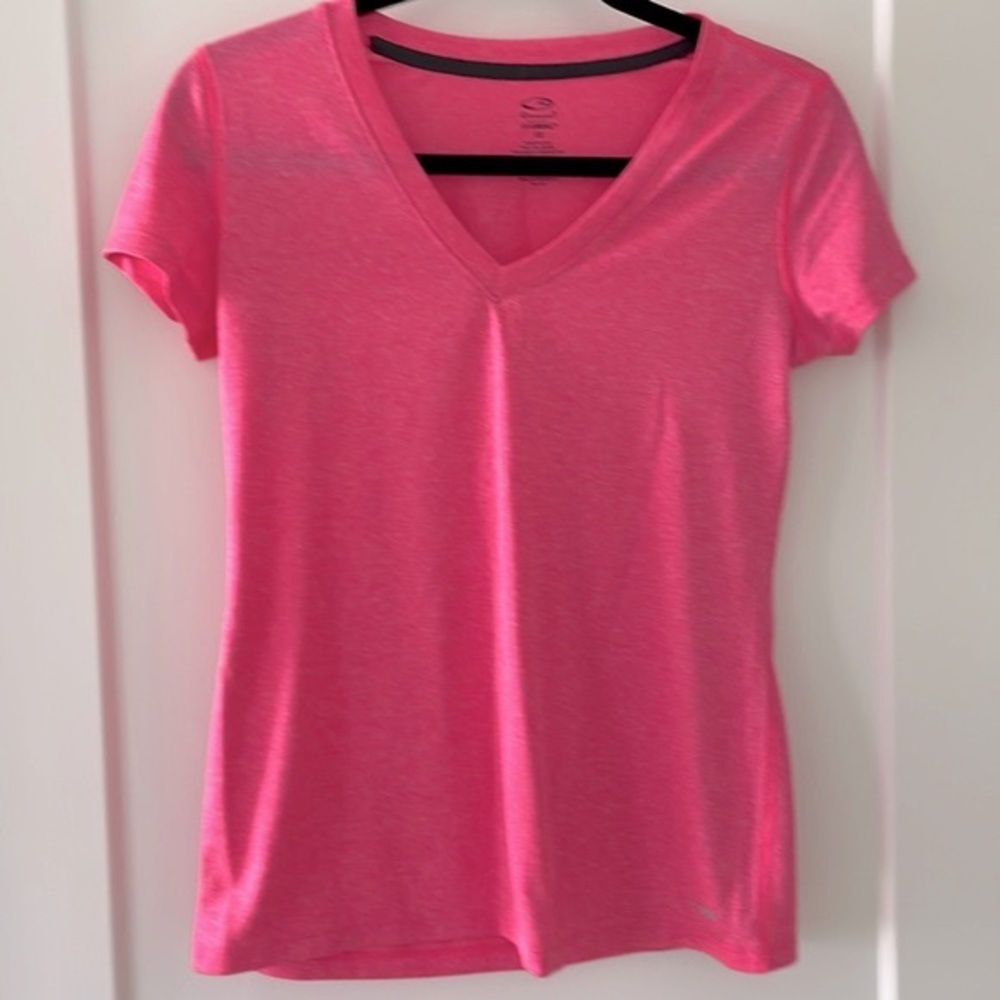 Champion duo dry pink V neck athletic tee short sleeves